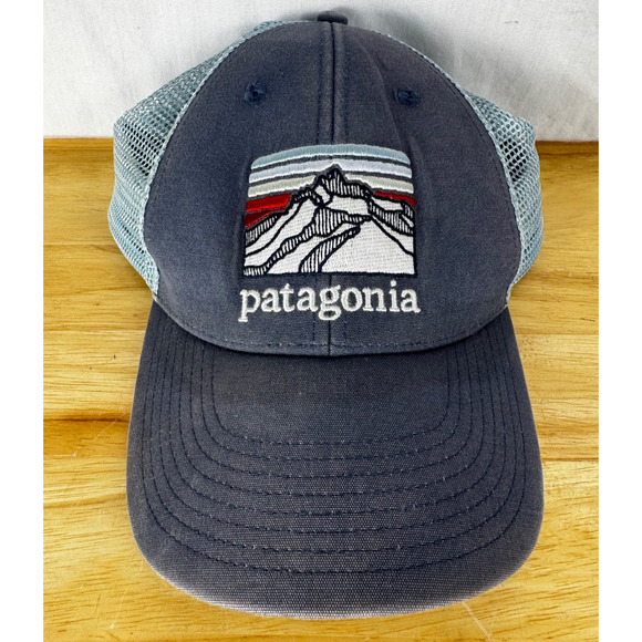 Patagonia Other - Patagonia Snapback Blue Gray Ball Cap One Size Adjustable Embroidered Mesh Back